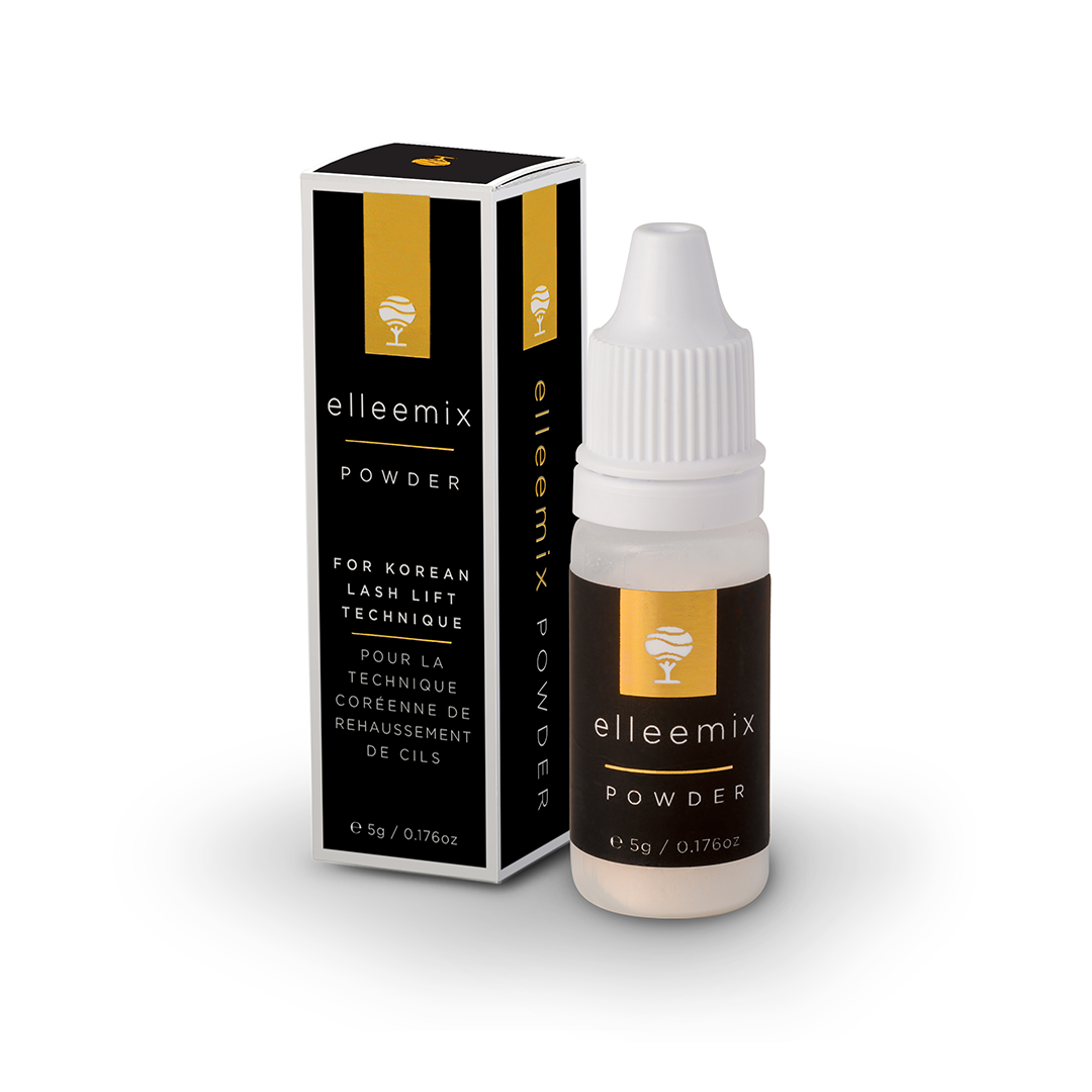 ElleeMix powder - zgoščevalec losjonov za korejsko in freestyle tehniko vihanja trepalnic